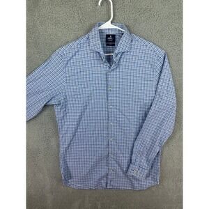 Johnnie-O Top Shelf Button-Up Shirt Men's Size Large Blue Long Sleeve Plaid Mens